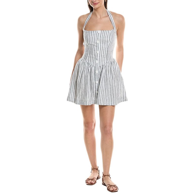 Opt Womens O.P.T Piper Linen Dress, Red